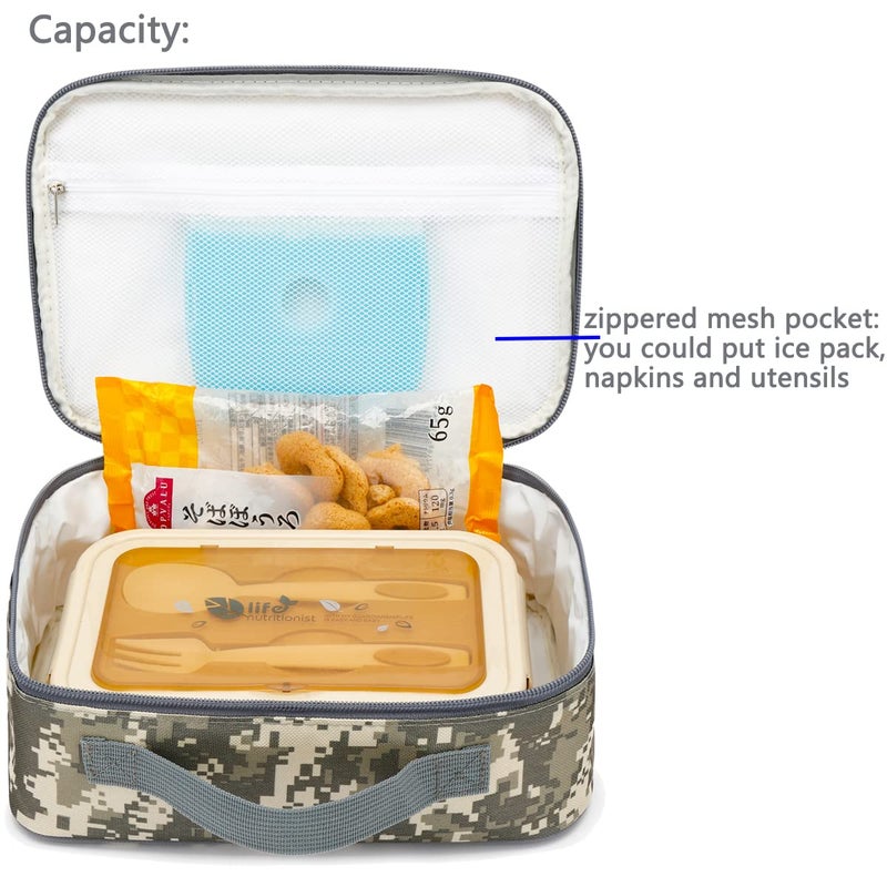 FlowFly Kids Lunch box Insulated Soft Bag Mini Cooler Back to School Thermal Meal Tote Kit for Girls, Boys, Digital - Image 4